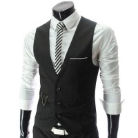 Gilet Veston Costume homme habille Fashion Classe Slim Fit